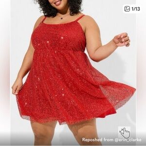 Torrid Red Sequin Dress